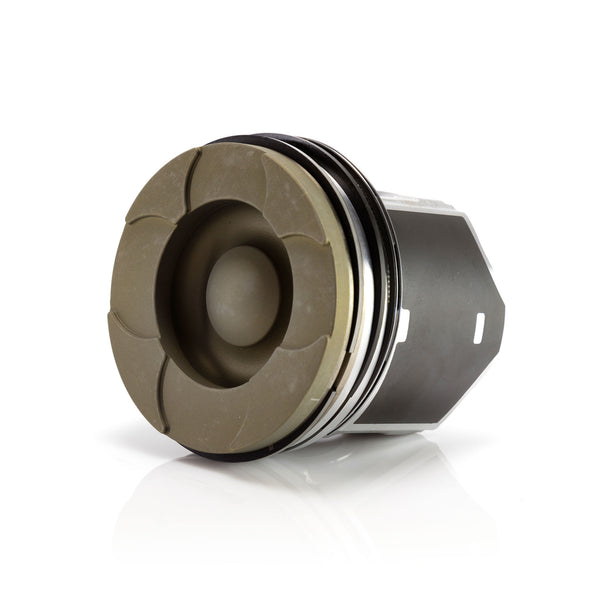 Mahle 6.0L Ford Power Stroke Ceramic Coated, Fly Cut and De-Lipped Single Piston Kit With Rings