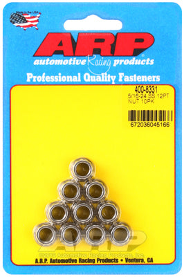 ARP 400-8331 12-Point Flanged Nut 10-Pack 5/16-24 ARP Stainless