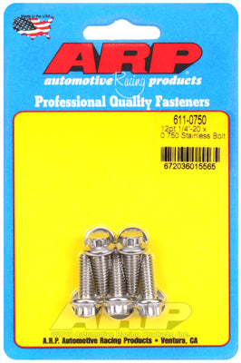 ARP 611-0750 Stainless Steel 12-Point Bolts - 5/16-18 x 0.750 in. UHL, Set of 5