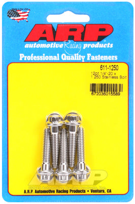 ARP 611-1250 Stainless Steel 12-Point Bolts - 5/16-18 x 1.250 in. UHL, Set of 5
