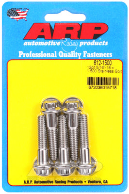 ARP 612-1500 Stainless Steel 12-Point Bolts - 5/16-18 x 1.500 in. UHL, Set of 5