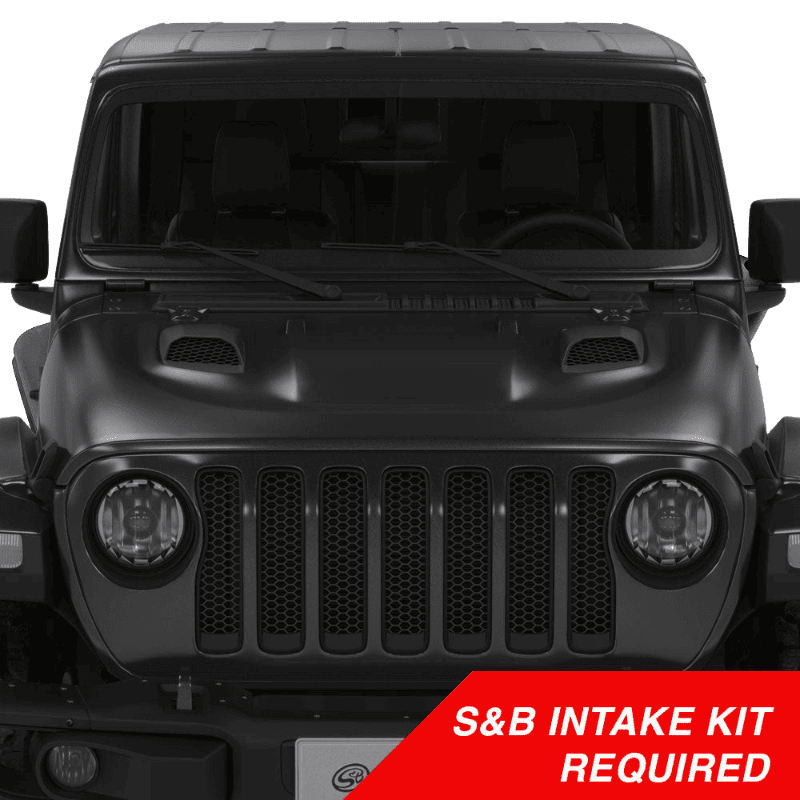 S&B AS-1014 / Air Hood Scoops / For 2018-2025 Jeep Wrangler JL 2.0L Turbo / 2019-2025 Wrangler JL 3.6L Gas / 2020-2025 Jeep Gladiator 3.6L Gas / S&B Intake Required