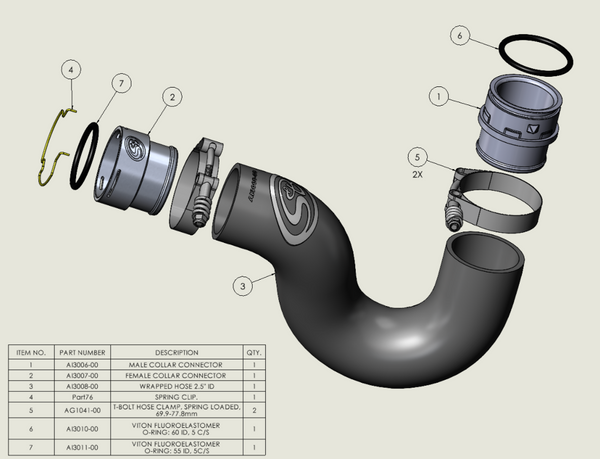 S&B / Cold Side Intercooler Pipe / For 2019-2022 / Mercedes Sprinter 3.0L Diesel