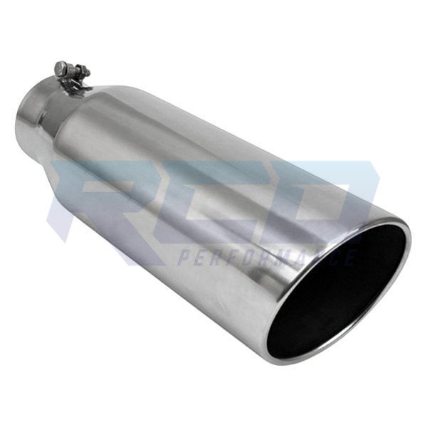 RCD 304 Stainless Steel 18" Long 4" to 6" Rolled Slanted Exhaust Tip