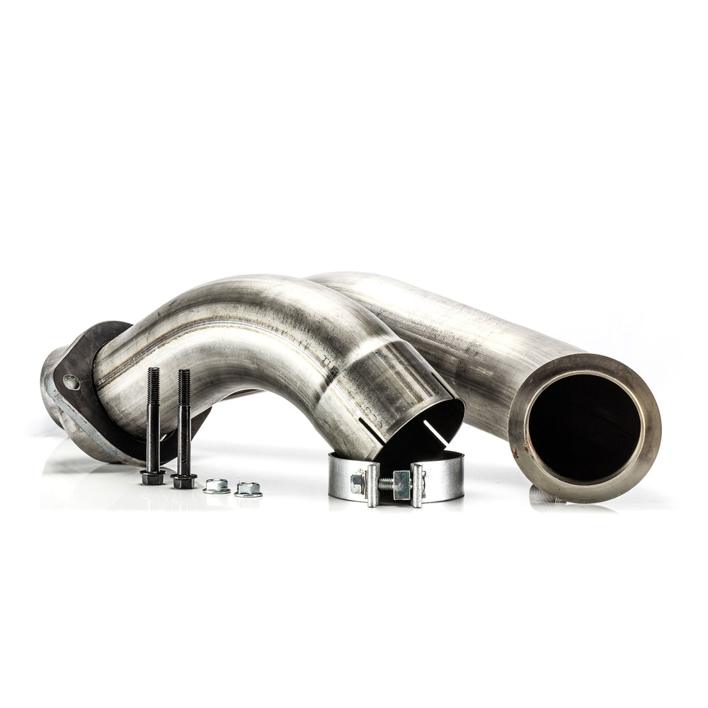 6.4L Ford Power Stroke 4" 409 Stainless 2 Piece Down Pipe