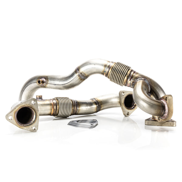 6.4L Ford Power Stroke 304 Stainless Steel Heavy Wall Up Pipe Set